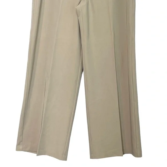 Soft Surroundings Straight Wide Leg Trousers Size 18 Beige Stretch Professional - Picture 5 of 9